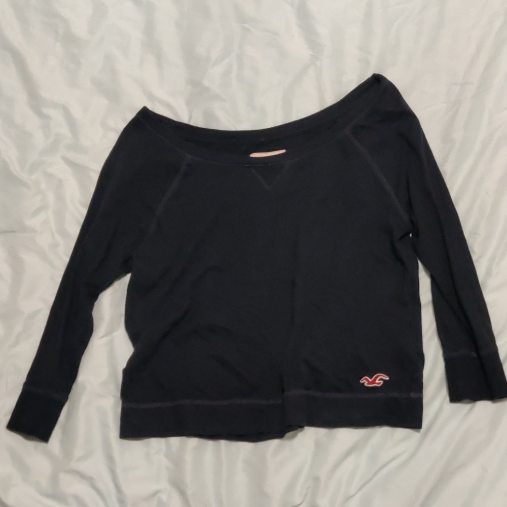 Hollister dark blue long sleeve top